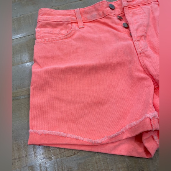 J BRAND JOANIE Low Rise Boy Fit Shorts 27 neon orange jeans short - Picture 6 of 11